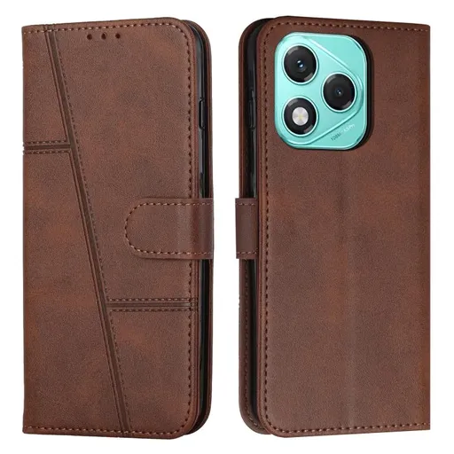 STITCHED Peňaženkový kryt pre Honor 400 Lite tmavohnedý