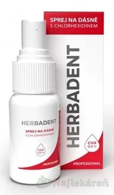HERBADENT PROFESSIONAL Sprej na ďasná s chlórhexidínom 25 ml