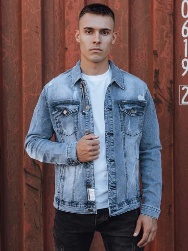 Pánska modrá džínsová bunda Dstreet TX4852