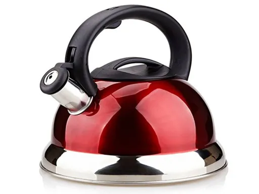 MAKRO - Čajník 3L pískací, červeno - strieborný
