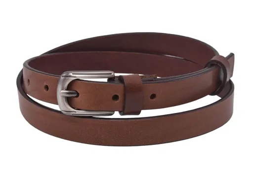 Kožený dámsky opasok 722-20-14 tmavohnedý pracka Berta