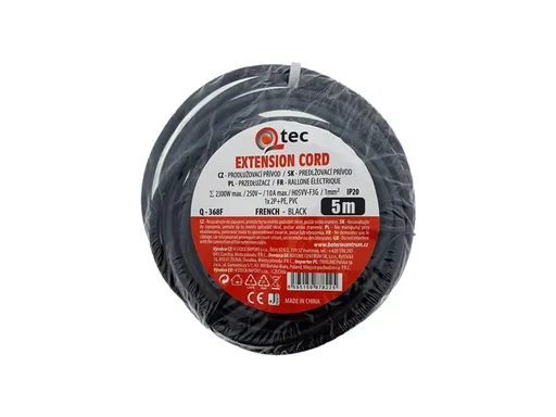 Predlžovací kábel 1 zásuvka 5m QTEC Q-368F