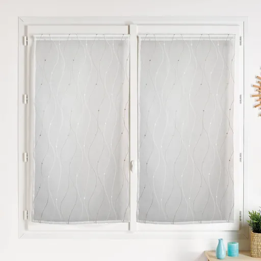 1 pár rovných zácloniek s výšivkou vlniek