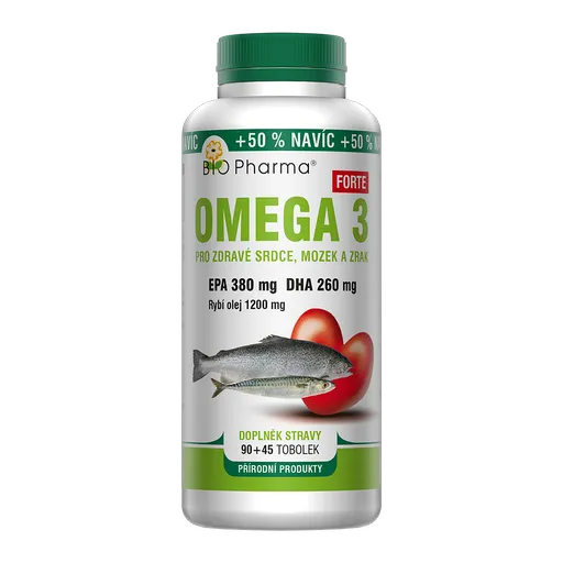 BIO PHARMA Omega 3 Forte 1200 mg + EPA + DHA 90 +45 kapsúl