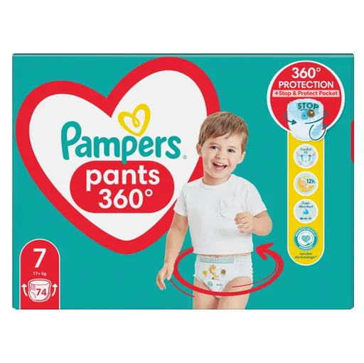PAMPERS Pants veľ.7 Plienkové nohavičky 17 kg+ 74 ks