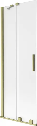MEXEN/S - Velar dvojkrídlová posuvná vaňová zástena 70 x 150, dekor, zlatá kartáčovaná 896-070-000-31-55