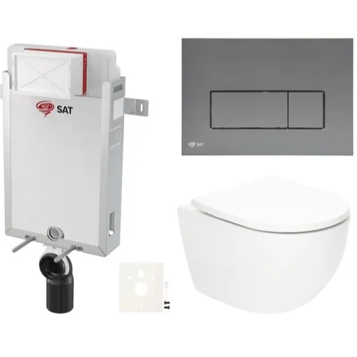 Závesný wc set SAT Fusion na zamurovanie vírové splachovanie SIKOSZTORFUGMM
