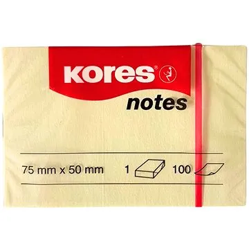 KORES 75 x 50 mm, 100 lístků, žltý (1318/9000020)