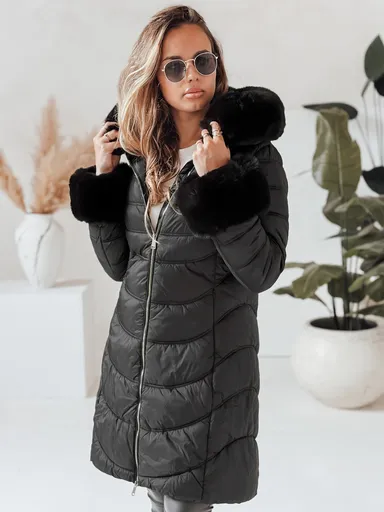 Dámska prešívaná zimná bunda MOON čierna Dstreet TY4051