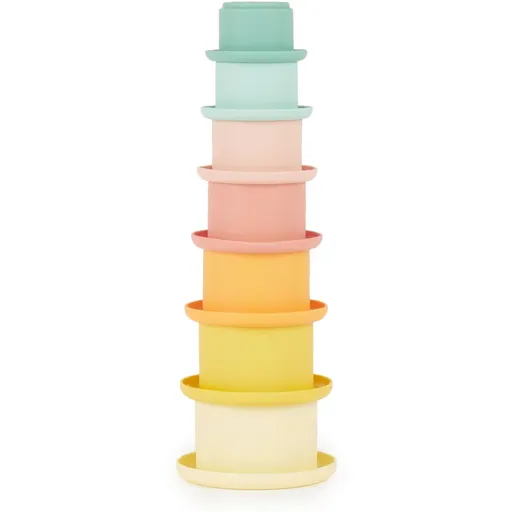 Bieco Silicone Stacking Cups Tropical Vibes stohovacie tégliky 12 m+ 7 ks