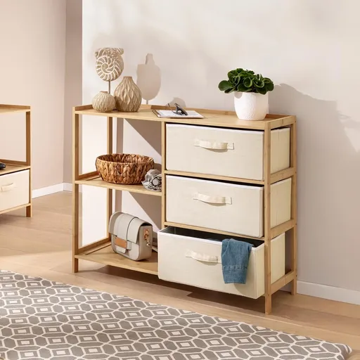 Die moderne Hausfrau Bambusová komoda Harmony s poličkami