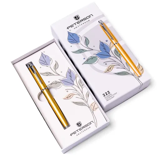 Kovové guľôčkové pero v žlto-striebornej farbe – Peterson