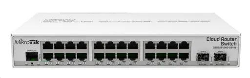 MikroTik Cloud Router Switch CRS326-24G-2S + IN, 800MHz CPU, 512MB RAM, 24xLAN, 2x SFP+, vr. L5 licencie