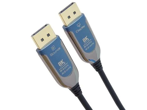 PremiumCord 8K Optický DisplayPort 1.4 prípojný kábel M/M, pozlátené konekt. 50m