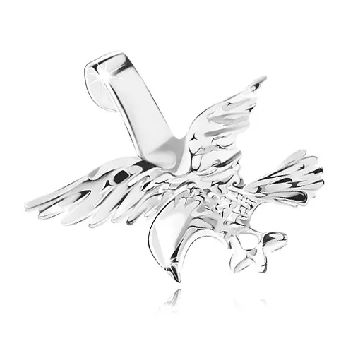 Strieborný 925 prívesok, útočiaci orol