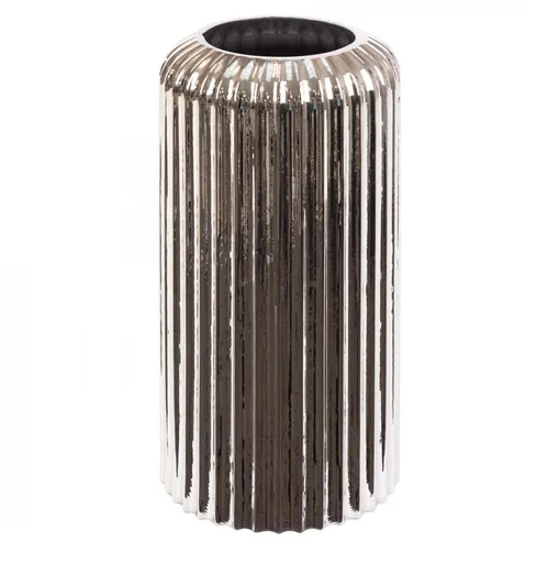 ArtFir Sklenená váza NELA 2 | strieborná 15 x 30 cm