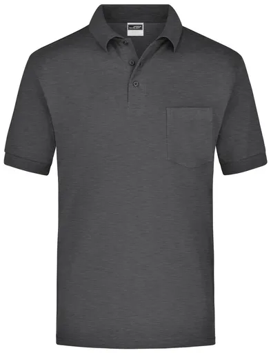 James & Nicholson (Daiber) Pánska polokošiľa s vreckom JN026 - Antracitový melír | 2XL