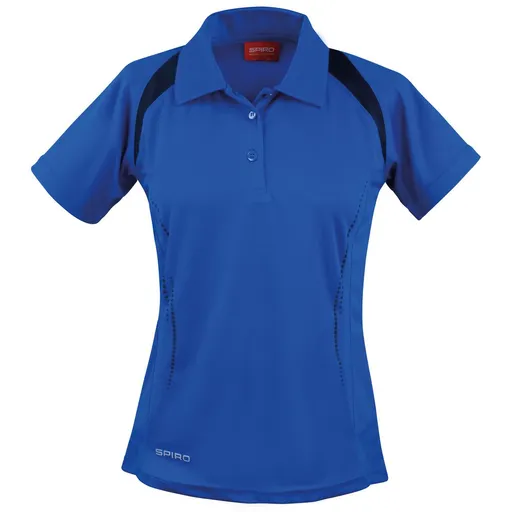 SPIRO Dámska športová polokošeľa Team Spirit - Kráľovská modrá / tmavomodrá | XS