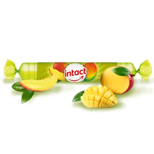 Intact hroznový cukor s vitamínom C mango 40 g (rolička)