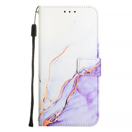 ART MARBLE Peňaženkový kryt pre Motorola Moto G15 / Moto G15 Power WHITE PURPLE