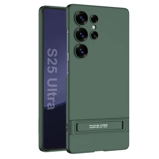 GKK TRIUMPH Ultratenký kryt so stojanom pre Samsung Galaxy S25 Ultra 5G GREEN