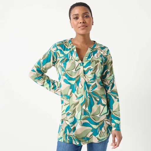 Tunika s dlhými rukávmi a potlačou kvetín