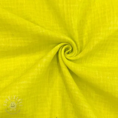 Dvojitá gázovina/mušelín Vintage neon yellow