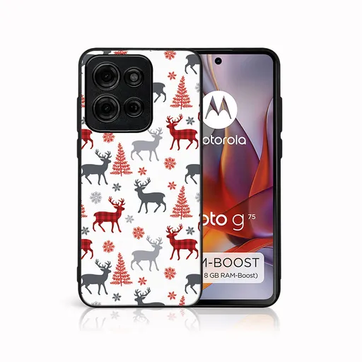 MY ART Kryt s vianočným dizajnom Motorola Moto G75 5G DEER (068)