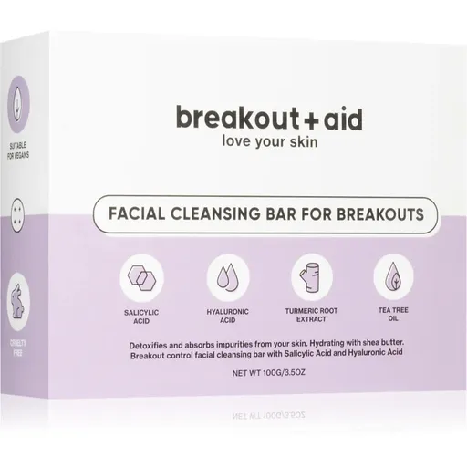 breakout + aid Facial Cleansing Bar mydlo na problematickú pleť s kyselinou salicylovou