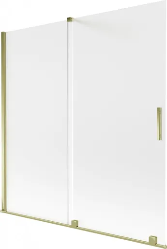 MEXEN/S - Velar dvojkrídlová posuvná vaňová zástena 160 x 150, dekor, zlatá 896-160-000-31-50