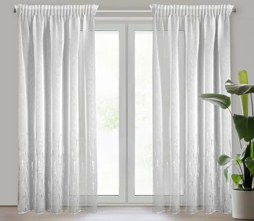 ArtFir Záclona LINZI P | biela/strieborná 140 x 270 cm