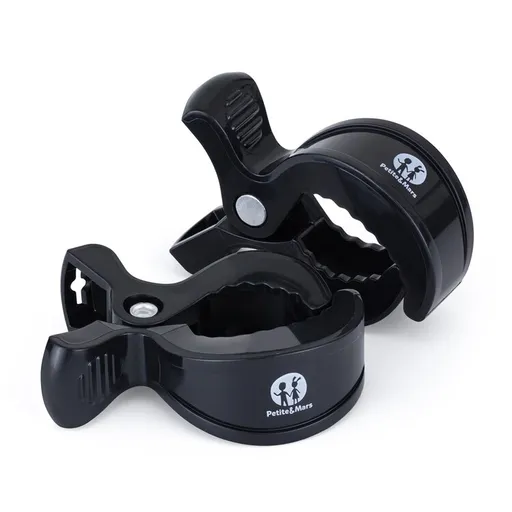 Petite&Mars kolíček Peg 2ks čierna,PETITE&MARS Štipec Peg na kočík (2 ks) Black