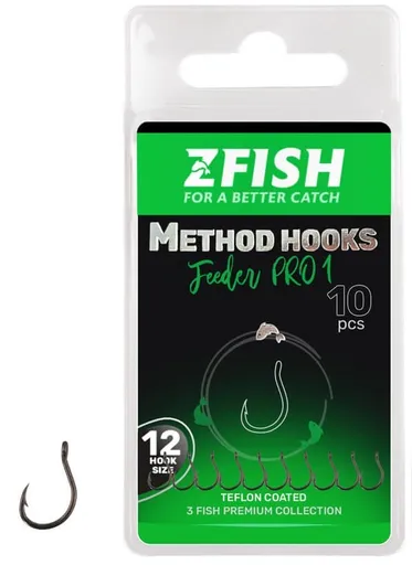 Zfish háčiky method feeder pro 1 10 ks - veľkosť 14