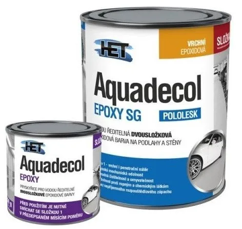 Aquadecol Epoxy SG - Polomatná epoxidová farba na podlahy RAL 7040 - okenná šedá, 9 kg