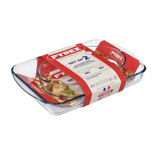 Súprava sklenených pekáčov PYREX 2ks 2200ml a 3700ml