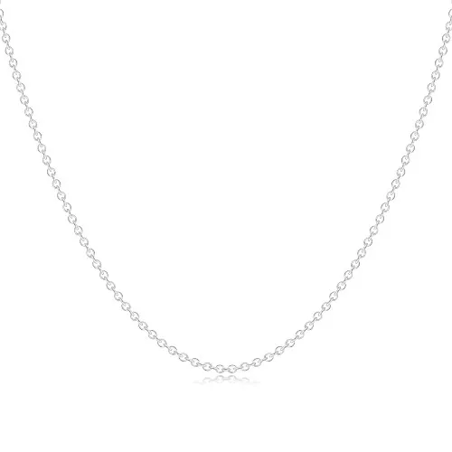 Strieborný 925 náhrdelník - retiazka z oválnych očiek, gulička, prstenec a kruh