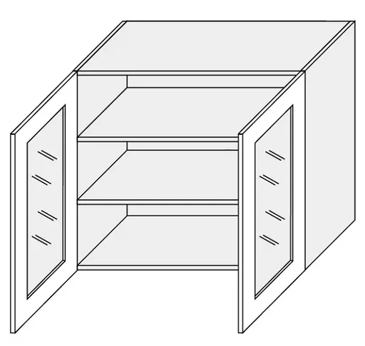 ArtExt Vrchná kuchynská skrinka Napoli W3S/90 POVRCHOVÁ ÚPRAVA DVIEROK: MAT, FAREBNÉ PREVEDENIE KORPUSU: BIELA