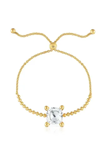 Strieborný pozlátený náramok Tous Color White