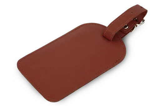Hnedá kožená visačka na batožinu 619-5405-41