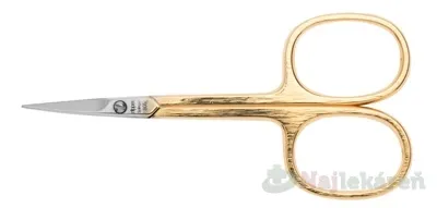 Nippes Solingen Nožničky na kožu zahnuté, zlatené