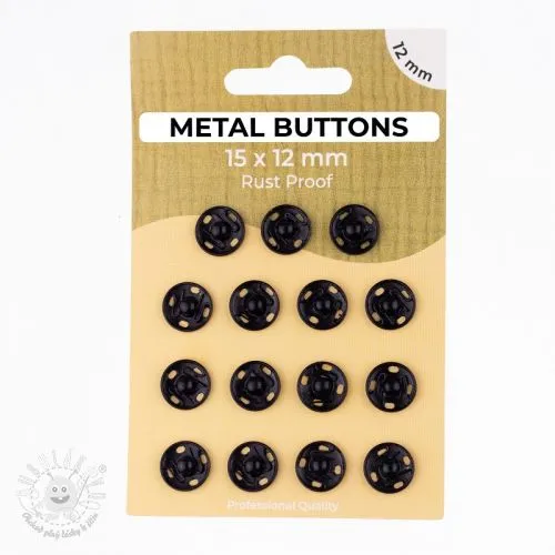 Stláčací gombík METAL 12 mm black