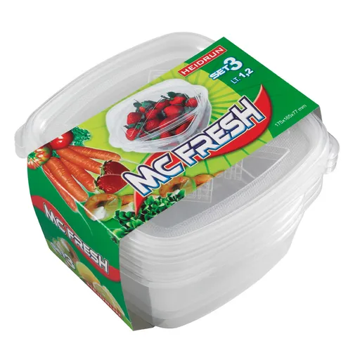 HEIDRUN - Dóza na potraviny štvorec MC Fresh ll 3ks x 1,2L