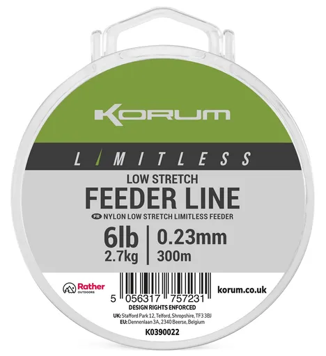 Korum vlasec limitless low stretch feeder line 300 m - 0,23 mm 2,7 kg