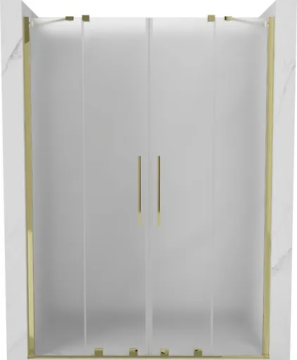 MEXEN/S - Velar Duo posuvné sprchové dvere 140, dekor, zlatá 871-140-000-32-50