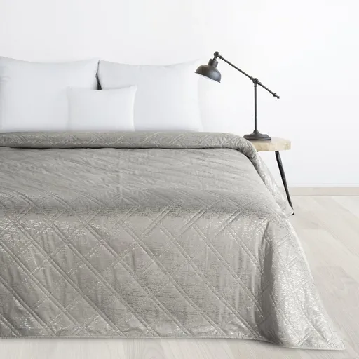 ArtFir Prikrývka na posteľ LUIZ | strieborná 220 x 240 cm