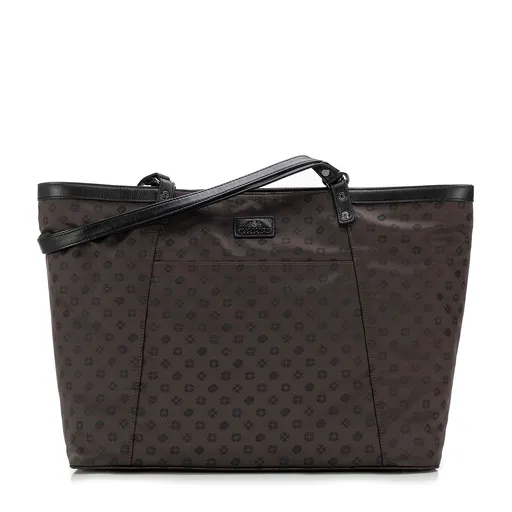 Torebka shopperka żakardowa w monogram brązowa 98-4E-905-4