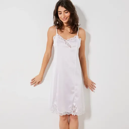 Spodnička zo saténového úpletu s čipkou a antistatickými vlastnosťami