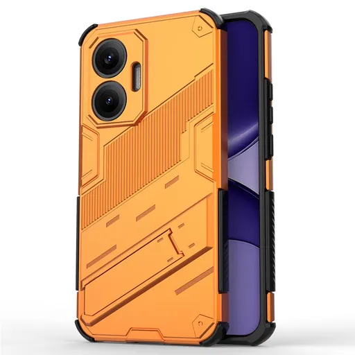 BIB Ochranný obal so stojanom pre Xiaomi Poco F7 oranžový