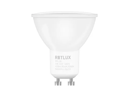 Žiarovka LED GU10 5W biela teplá RETLUX REL 36 2ks