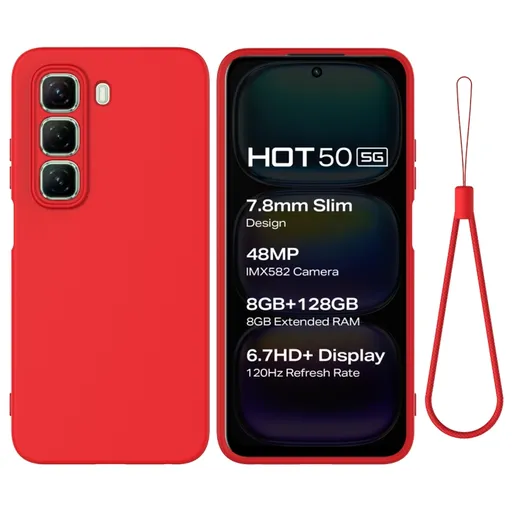 RUBBER Ochranný obal pre Infinix Hot 50 5G červený